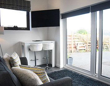 Enjoy widescreen TV with Freeview private parking Freeview TV sea views Luxury Apartment Skye